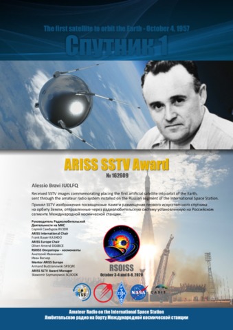 ARISS - First Satellite on Orbit #162609